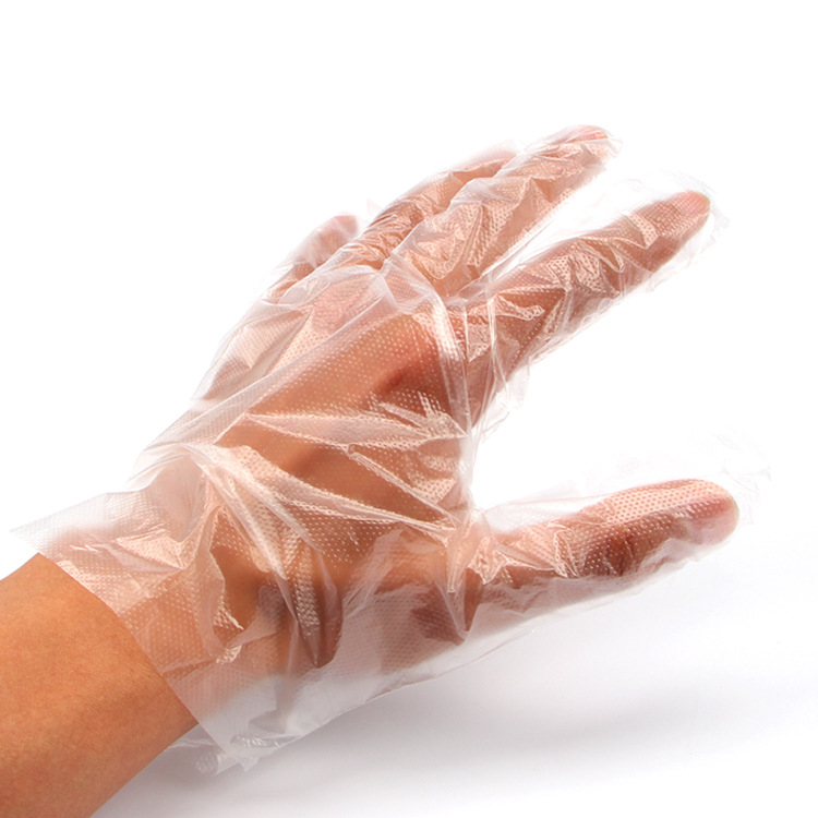 Disposable Gloves Thickened Plastic PE Film Catering and Beauty Household Food Kitchen Sanitary Transparent Wholesale Gloves