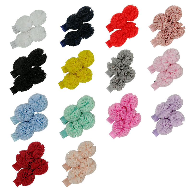 厂家直销欧美爆款蝴蝶结球形ins发夹儿童饰品发饰 children hair