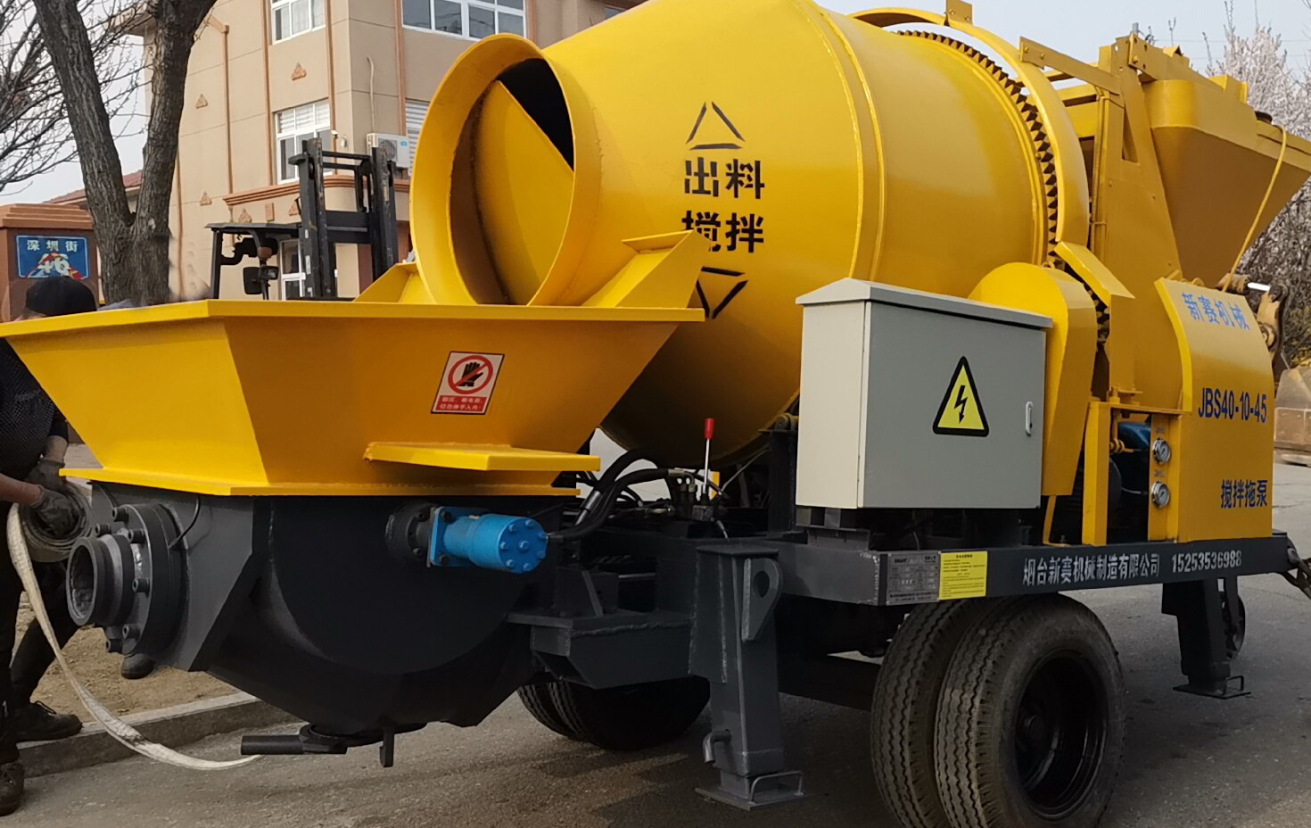 搅拌拖泵农村经济适用型混凝土搅拌输送一体机450搅拌机混凝土