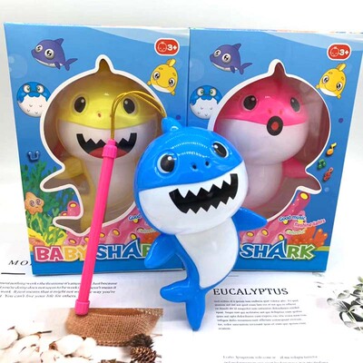 抖音同款中秋元宵节手提灯笼灯光音乐鲨鱼宝宝灯笼玩具 厂家直销