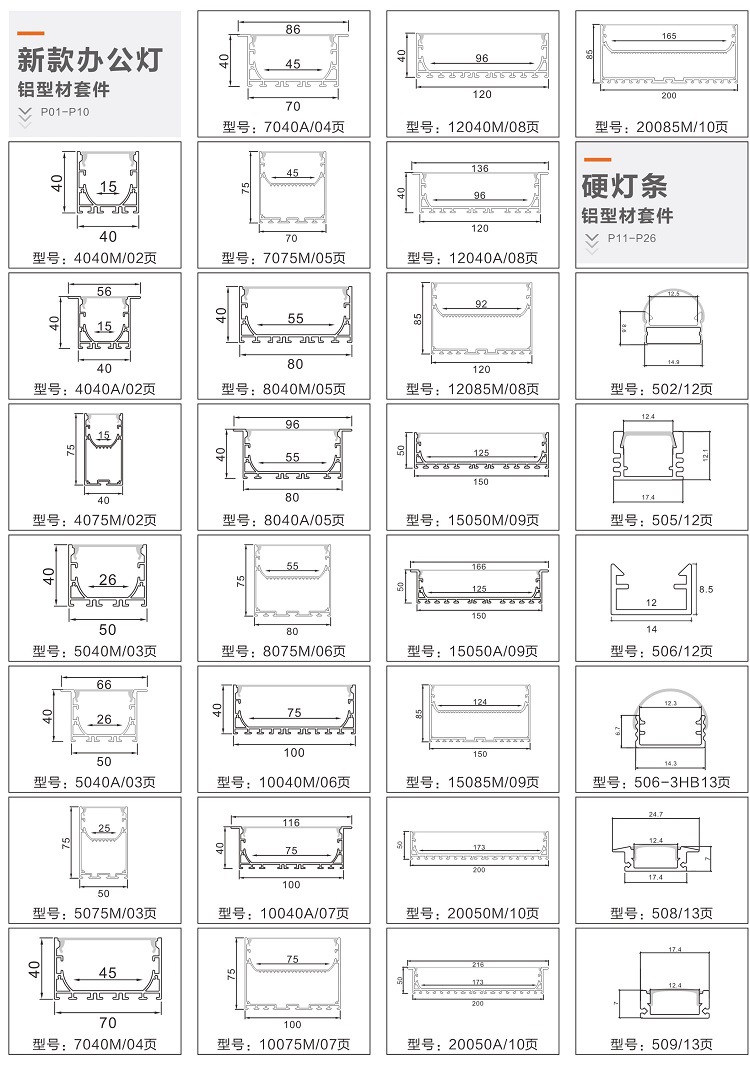 线条灯的规格参数图片