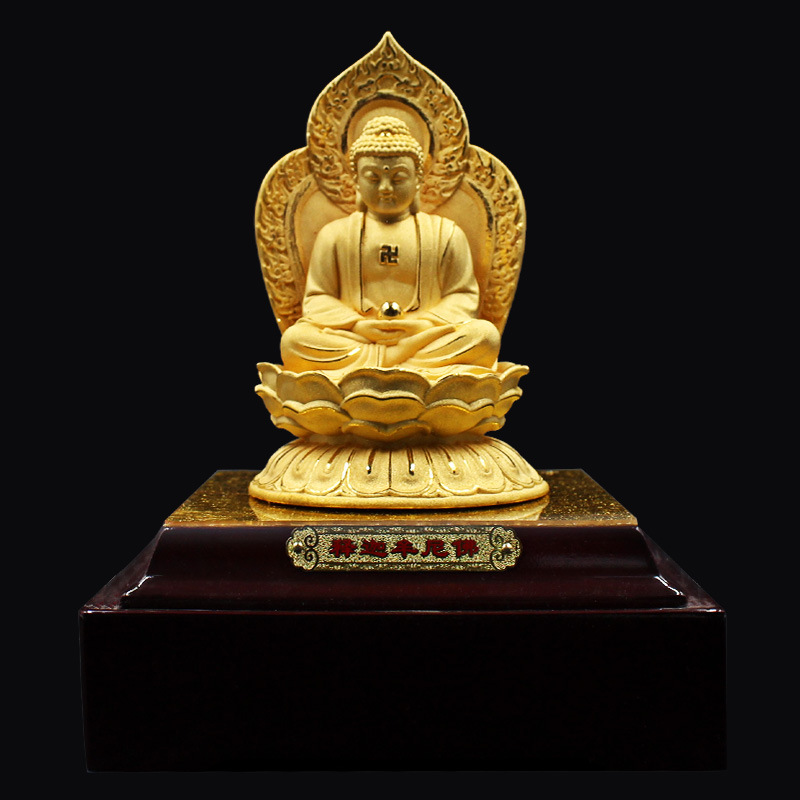 绒沙金工艺品释迦牟尼佛 佛祖家庭佛像玄关摆件礼品定制保平安