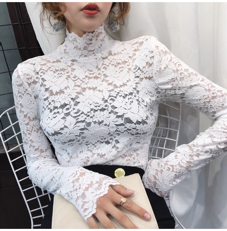 蕾丝镂空紧身上衣