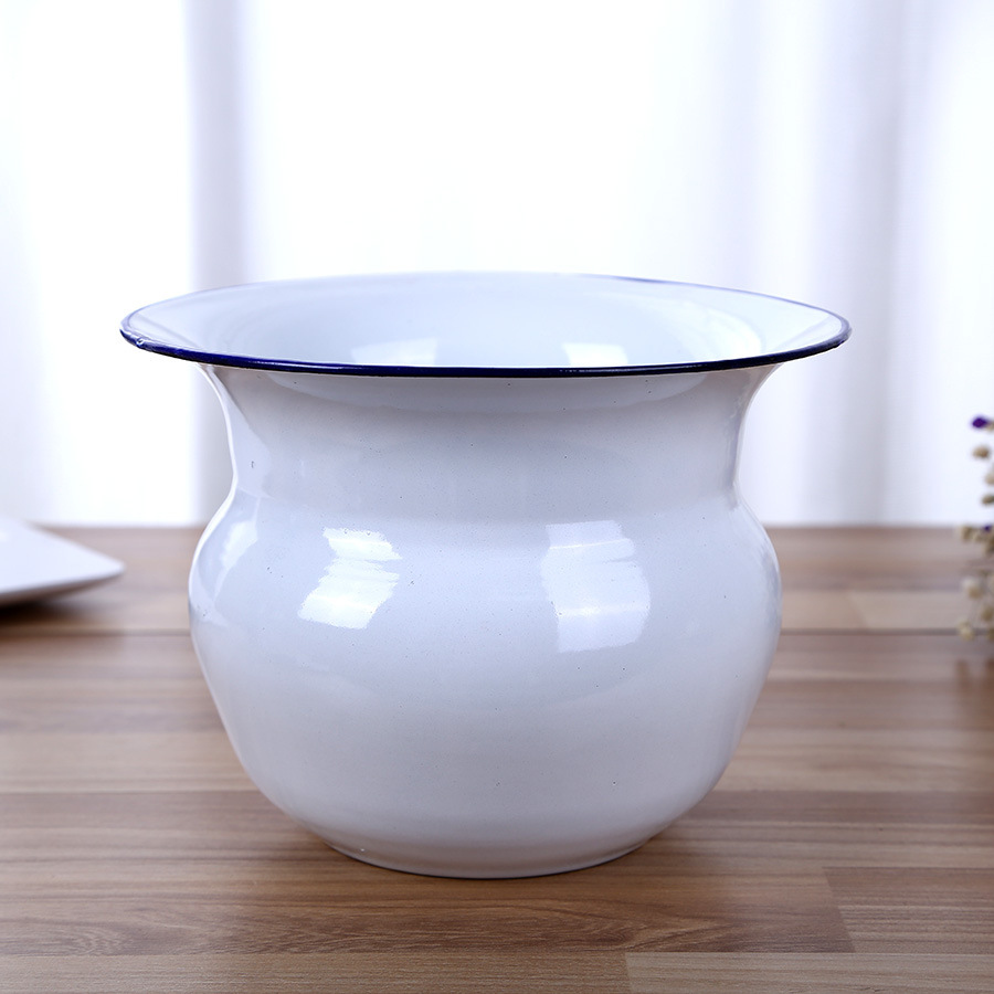 搪瓷孕妇老年痰盂宝宝加高老式罐带盖高脚家用矮痰桶成人女孩专用