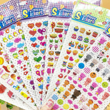 儿童贴纸 韩版创意可爱动物卡通立体DIY日记相册装饰泡泡粘贴贴纸