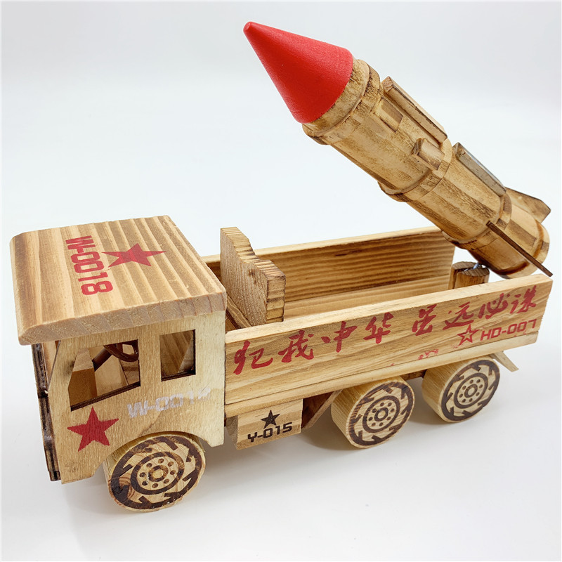 木制战狼导弹车儿童仿真木质模型玩具工艺品办公家具装饰摆件批发