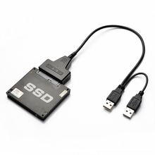 直批USB2.0易驱线2.5寸笔记本硬盘SATA转USB 双USB接口7+15转接线