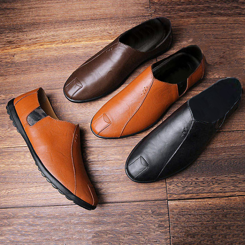 23 Spring Loafers Four Seasons Men's Shoes Slip-on Lazy Shoes Casual Leather Shoes Korean Fashion British One Piece Dropshipping