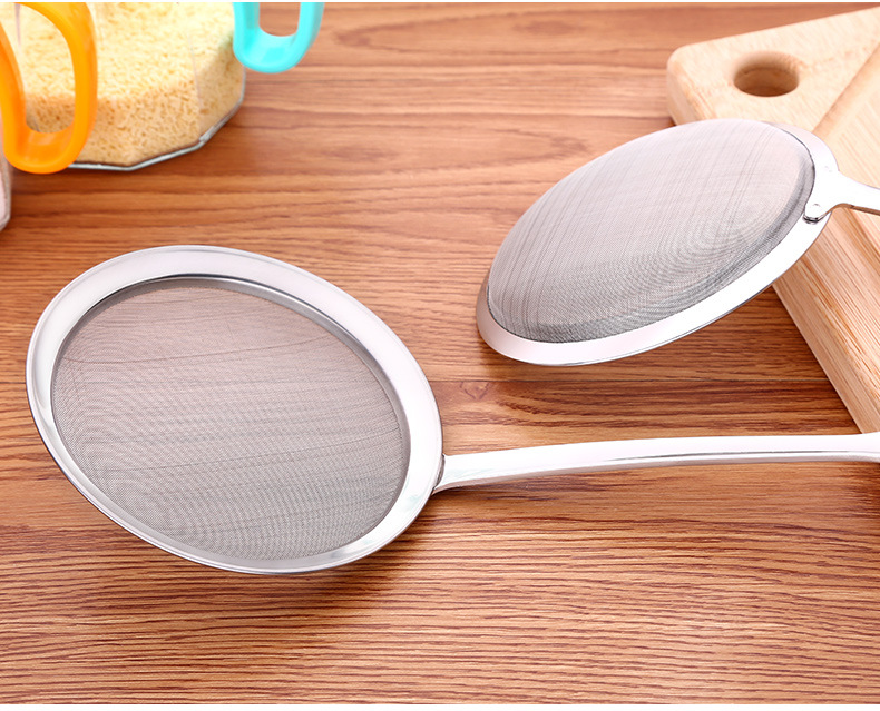 304不锈钢滤油勺80目漏勺家用油炸捞油勺隔渣过滤网筛去浮沫勺