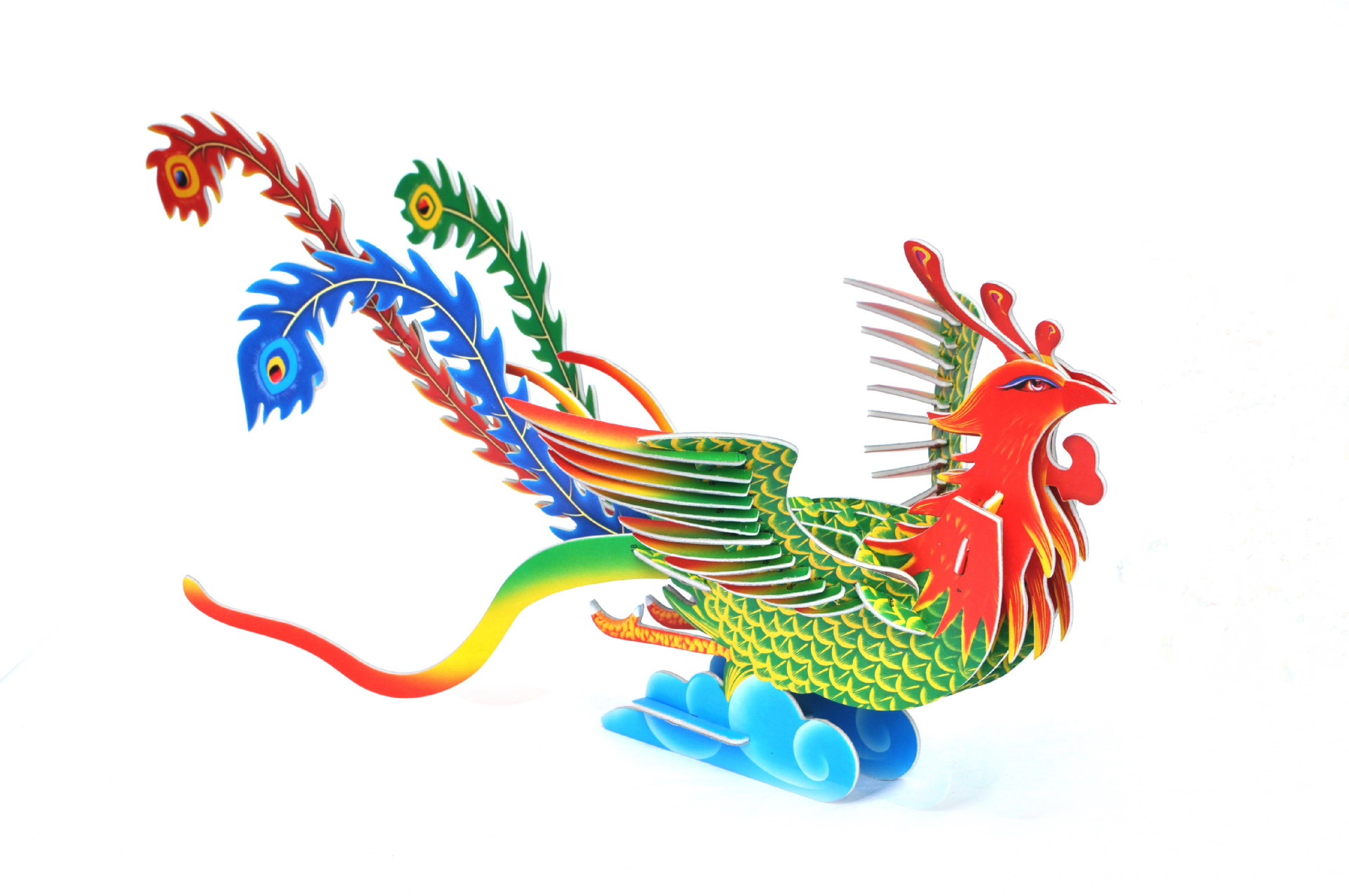 纸制板立体拼图 动物凤凰手工模型儿童礼品 学校教学益智diy玩具