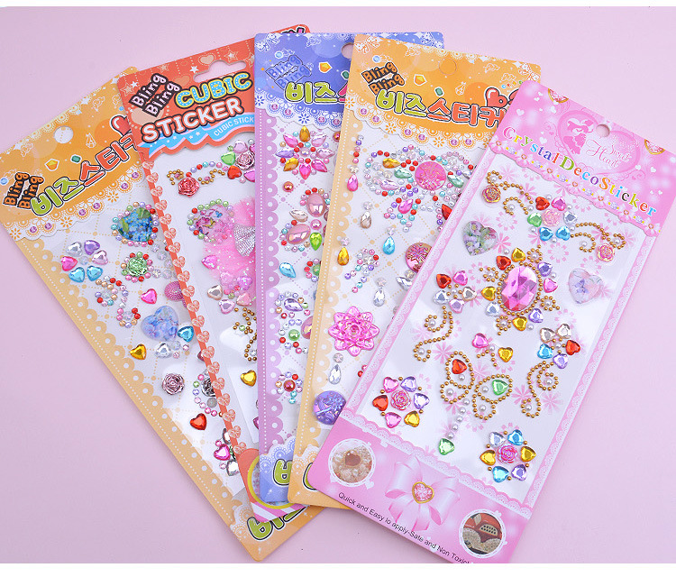 儿童卡通钻石宝石贴纸diy立体装饰亚克力水钻彩钻手工装饰贴