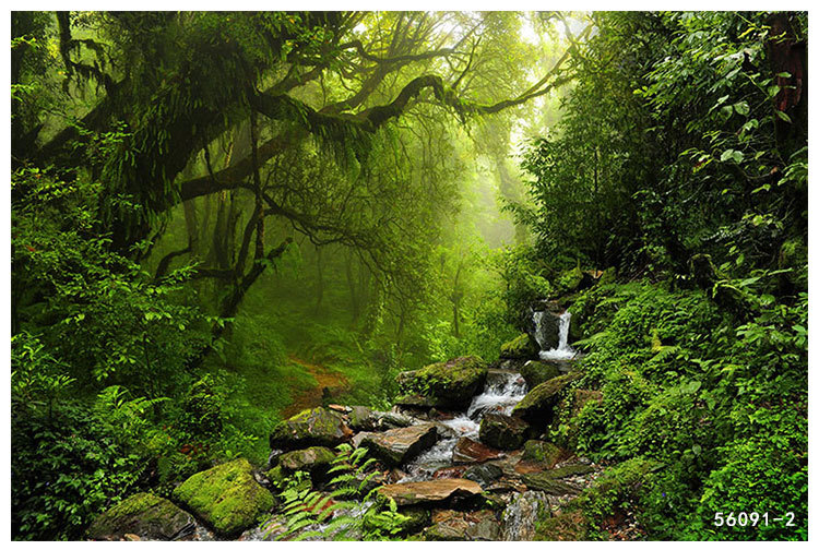 森林墙纸3d延伸空间墙布 客厅卧室餐厅工作室背景墙壁画装饰壁纸