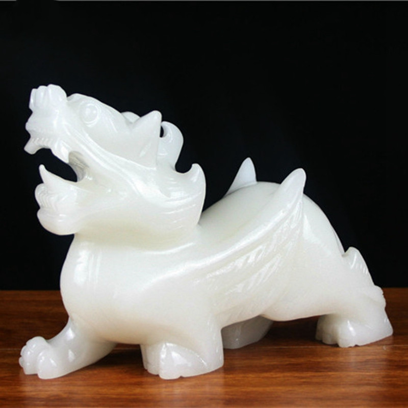 阿富汗白玉  貔貅摆件批发 白玉飞天貔貅摆件送礼家居