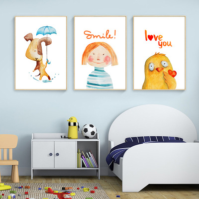 卡通装饰画小清新北欧客厅墙画餐厅壁画