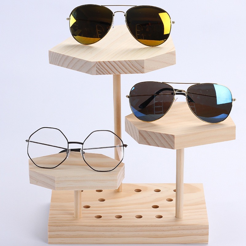 实木眼镜架装饰摆件展柜陈列道具太阳镜墨镜木质展示架