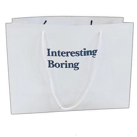 Internet Celebrity Advanced Shopping Bag Ins Small Portable Paper Bag Custom English White Clothing Bag Gifts Packaging
