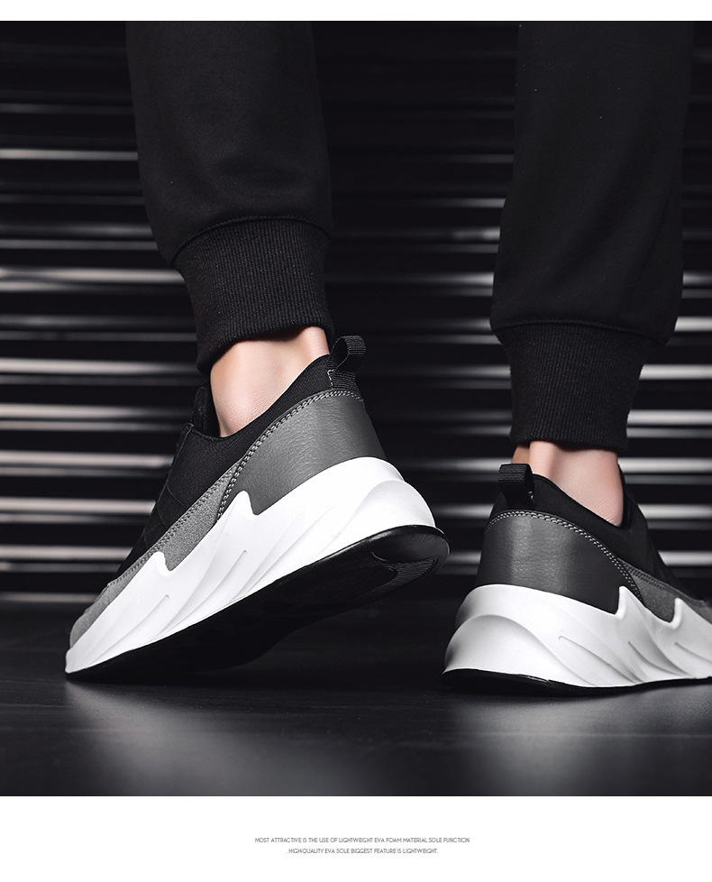 鲨鱼男鞋夏季新款运动休闲原宿风学生透气跑步鞋刀锋底个性潮鞋子