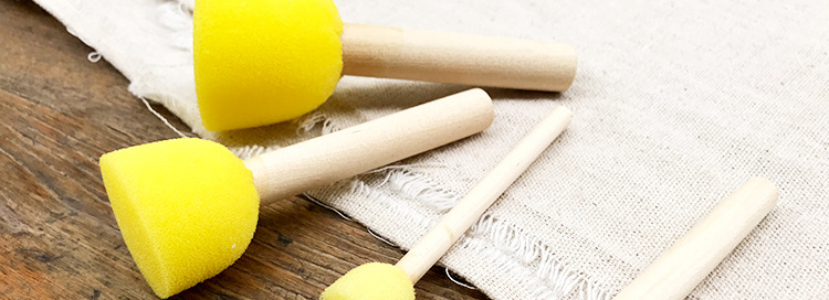 绘画工具_跨境热销蘑菇棒木杆吸水海绵4件套陶艺儿童手工海绵绘画工具