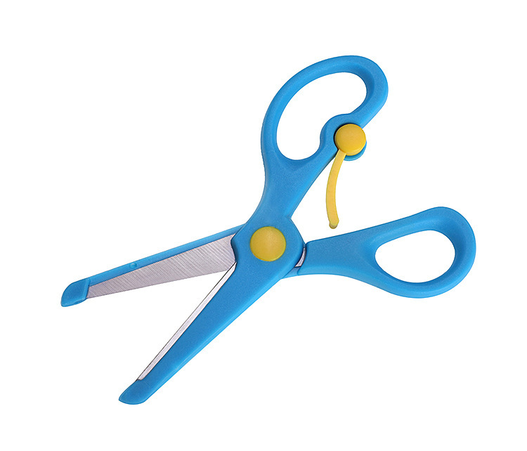 儿童学生剪文具省力弹力安全小剪刀塑料包边婴幼儿圆头手工纸剪