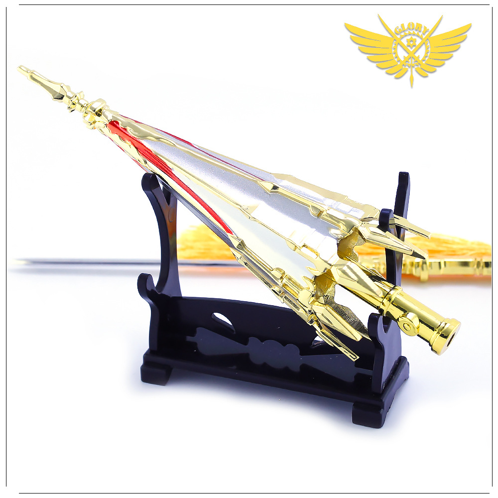 全职高手动漫周边 叶秋太刀千机伞 一叶知秋战斗法师长矛武器模型