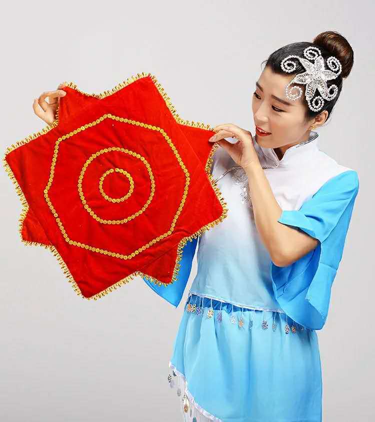 东北二人转手绢花舞蹈红手帕广场舞加厚技巧立转巾带圈绢八角手帕