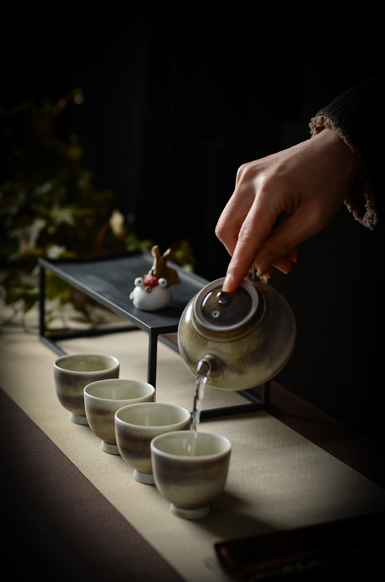 苏打手工粗陶茶杯家用禅意品茗杯日式功夫茶具主人杯窑变茶道盏杯