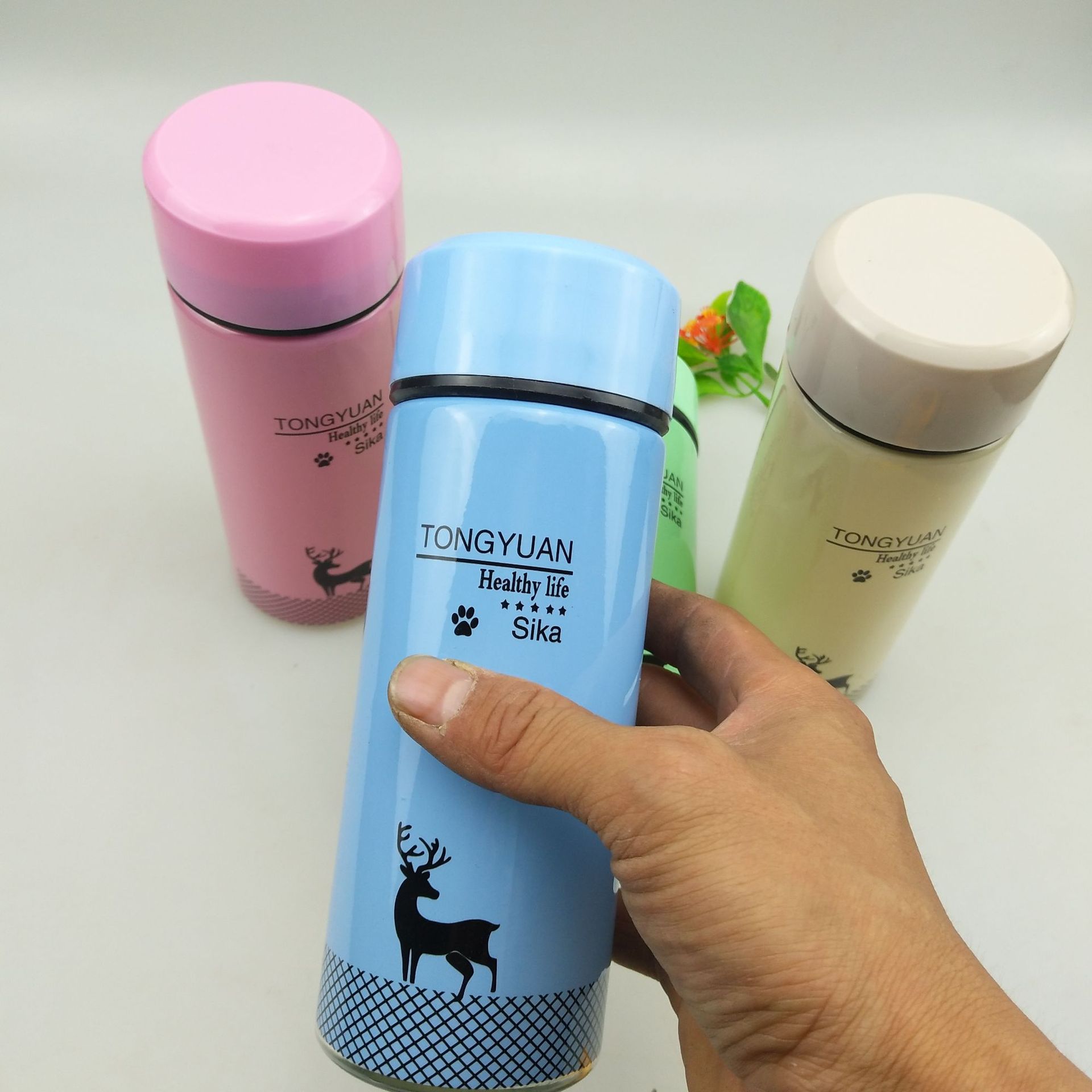 2元批发 恒丰覆膜杯 商务玻璃杯子 带盖子杯子 礼品促销杯子