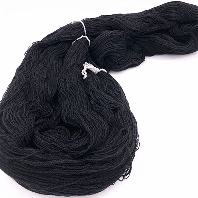 河北毛线厂家出口非洲细纱线 涤纶细毛线 色纺黑色毛线
