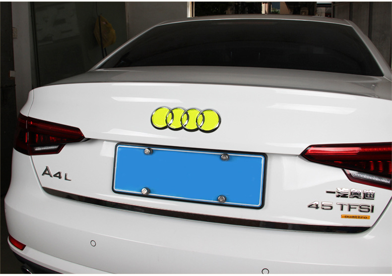奥迪q5 a4l a3 a6lq3q7后车标志装饰反光贴 汽车改装四环尾标贴片