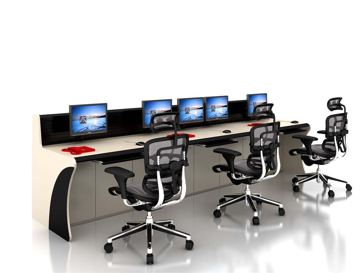 广州安防监控设备控制台厂家定制指挥中心调度工作操作台平面双联