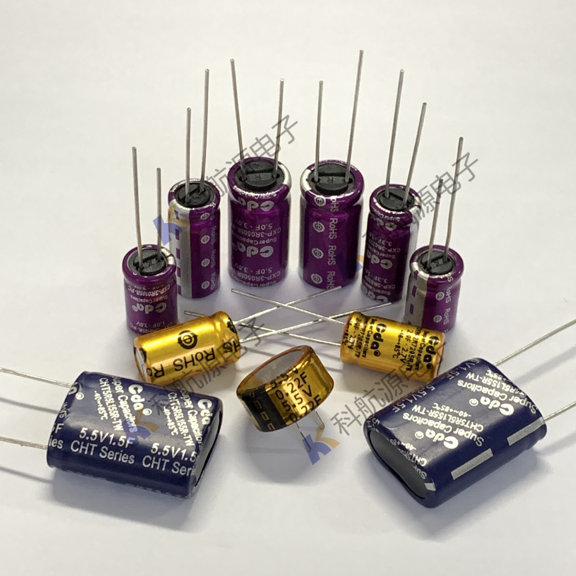 台湾cda法拉电容3v 3.3f 8*20mm 电解型超级电容cxp-3r0335r-tw