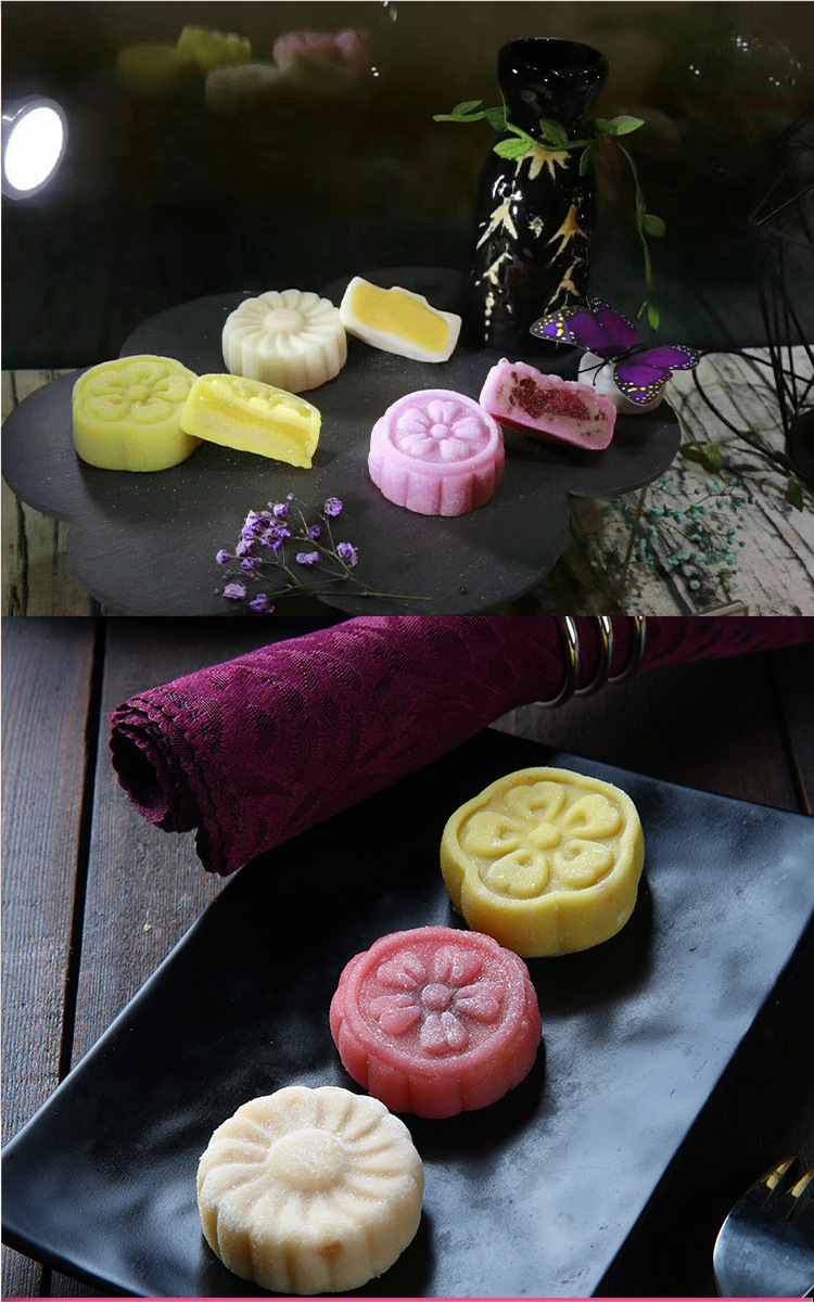 水晶月饼冰皮月饼奶黄流芯月饼茶月饼巧克力月饼厂家直销样品专拍