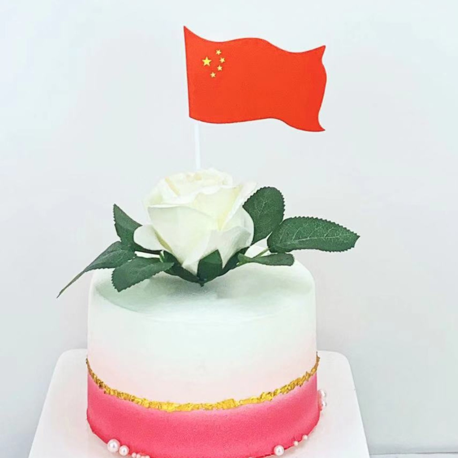 烘焙装饰 生日蛋糕慕斯杯小西点插片插牌 国旗蛋糕摆件五星红旗
