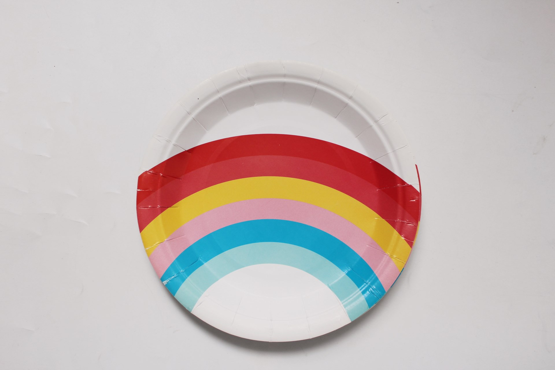 彩虹印刷纸盘可定制厂家直销派对用品