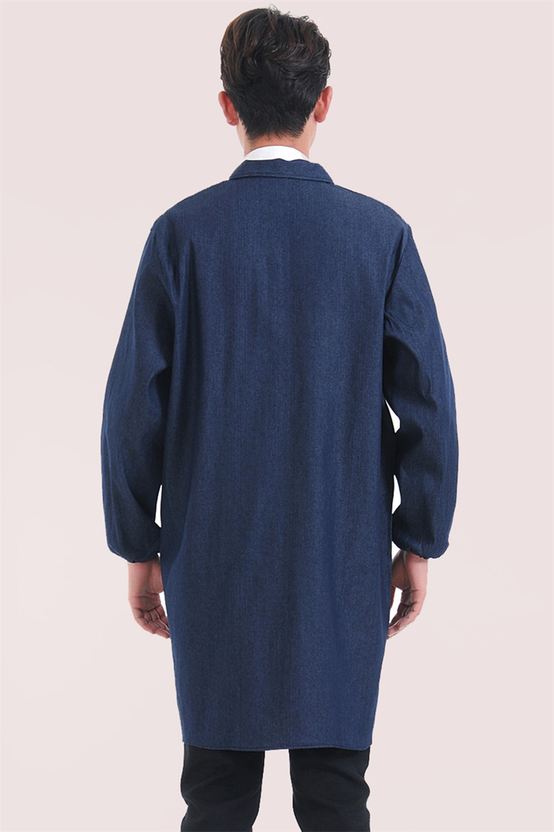 牛仔防尘防旱牛仔大褂 均码工作服厂服 现货可印logo绣字
