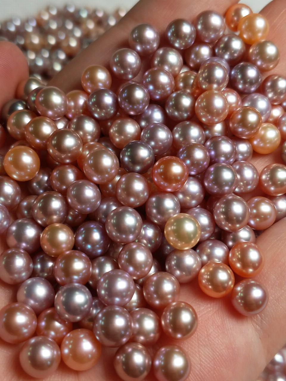 2019新品淡水珍珠6.5-7mm5a级圆珠无暇强光