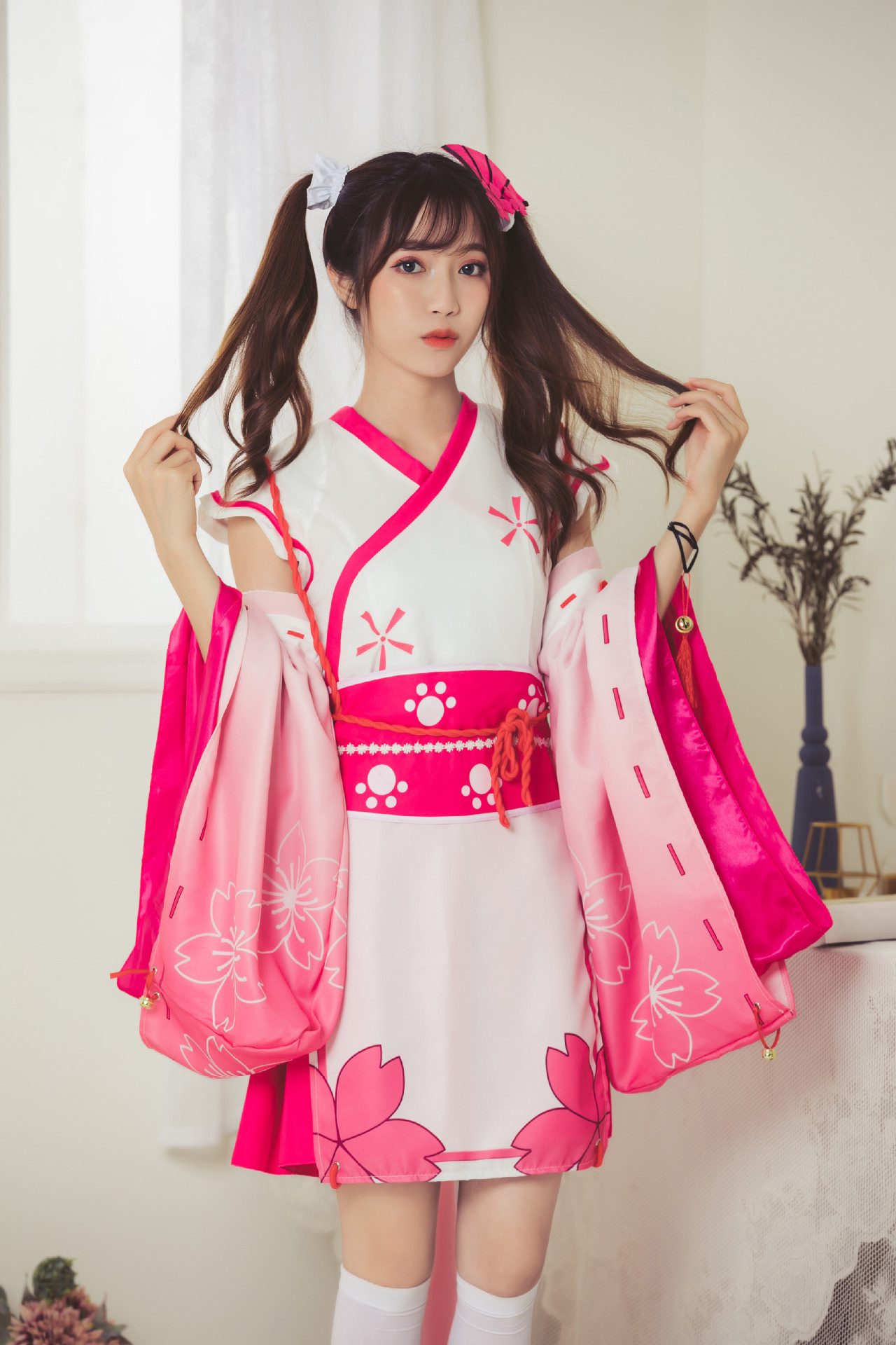 新款王者cos服小乔樱猫花可爱日系同人和风和服cosply游戏服装女