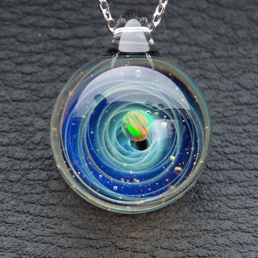 澳宝星空琉璃高硼硅玻璃挂件吊坠宇宙玻璃球星球银河系吊坠地球珠