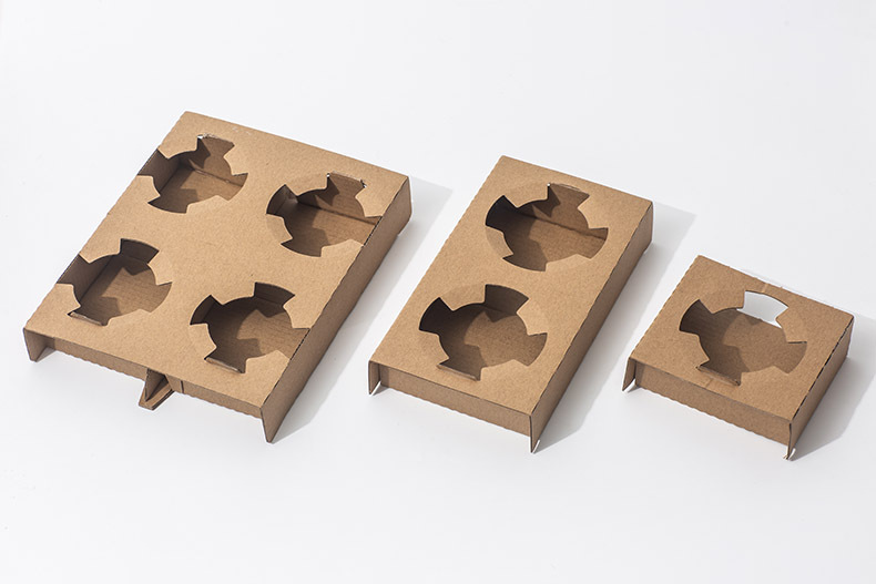 外卖奶茶打包纸托牛皮纸杯托一次性咖啡托盘加厚两四杯纸杯托架