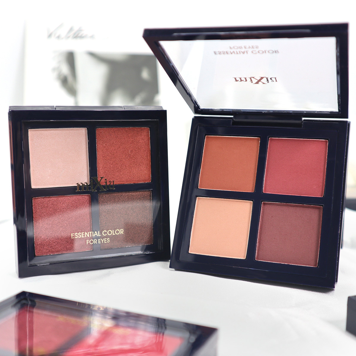 米修mixiu繁星四色亚光眼影盘 西柚豆沙色烟熏持久不晕染平价