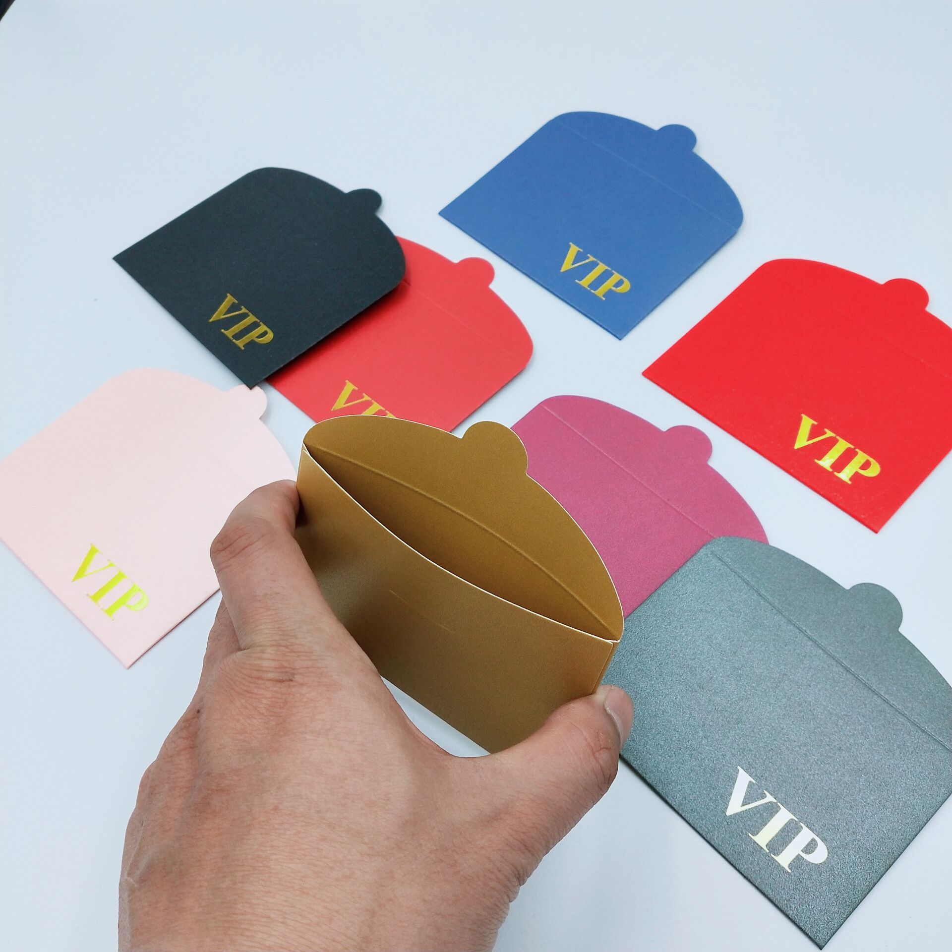 现货批发珠光纸卡套 迷你信封会员卡包西式商务邀请函信封 印logo