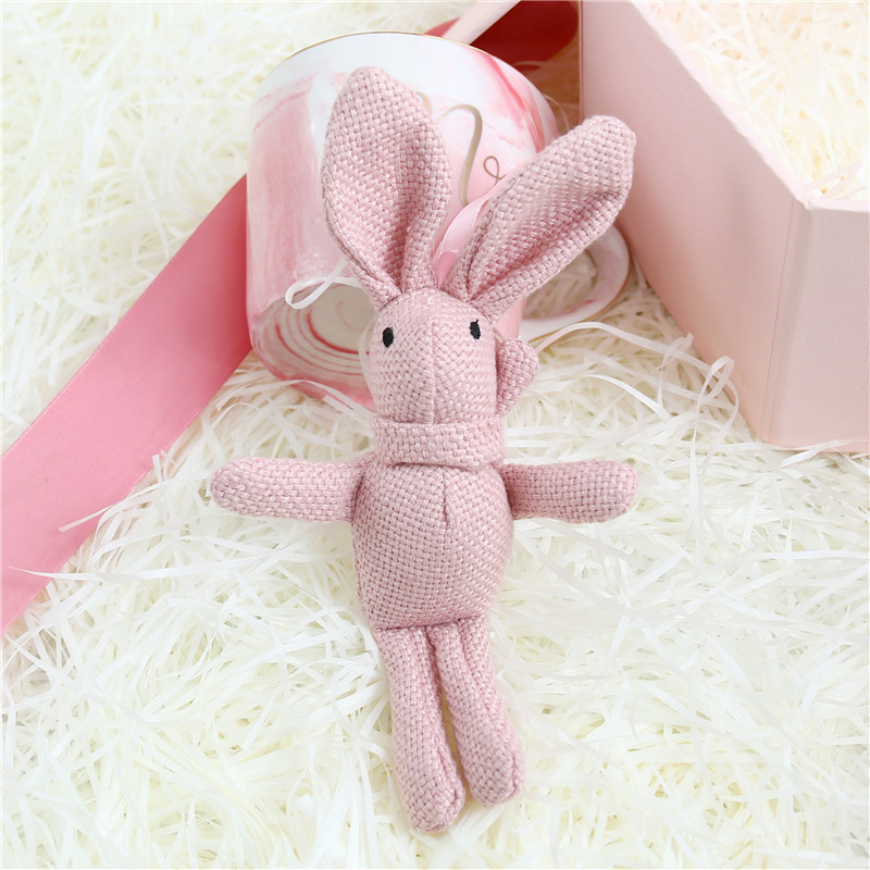 亚麻布料 许愿兔 公仔批发永生花配件手礼娃娃布艺小兔子包包挂件