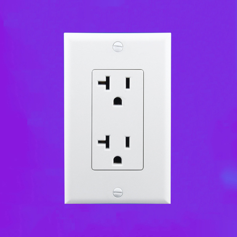 北美洲美国美标20a两位双联美式ul插座nema5-15美规墙上面板插座