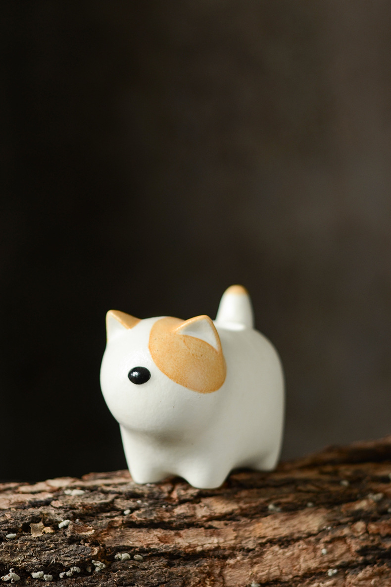 景德镇水培创意陶瓷纯手工手绘猫咪插花花器中式花卉桌面陶艺花瓶