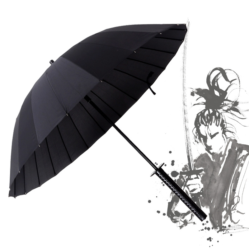 in Stock Creative Personality Can Be Printed Logo Martial Arts Umbrella Large Automatic Long Handle Umbrella Men and Women Student Anime Umbrella