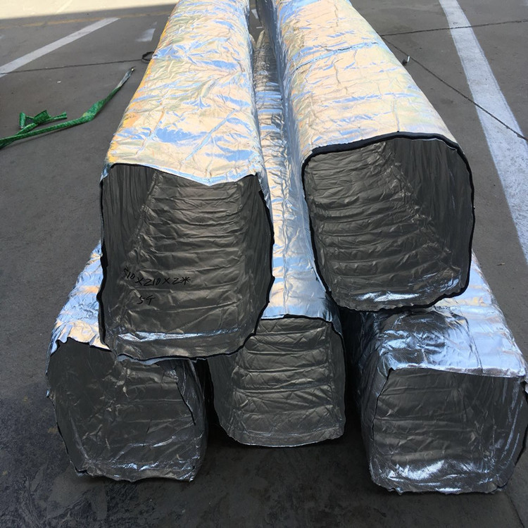 厂家可定制 方形矩形空调软管通风 中央空调双面铝箔软管矩通风管