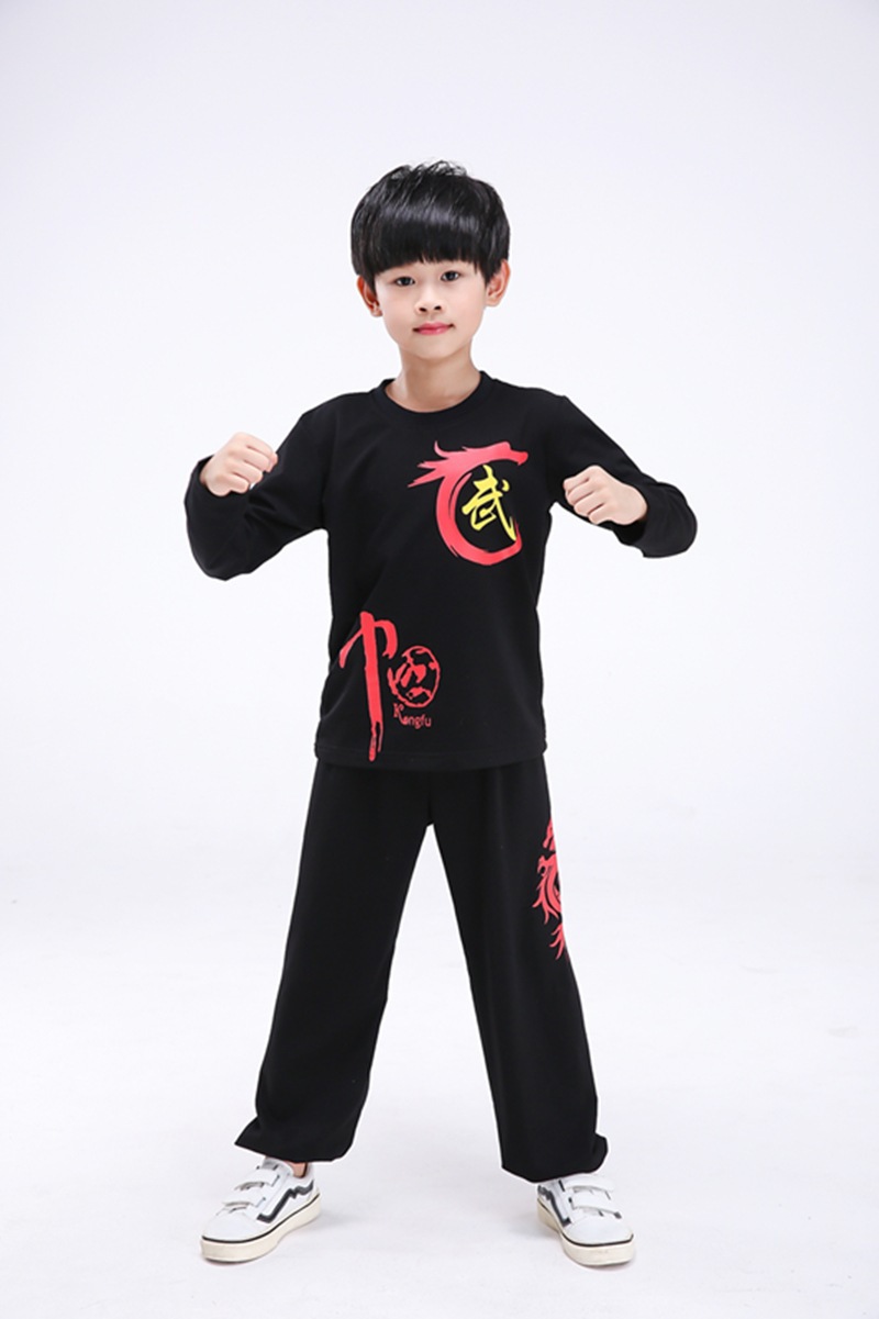 儿童武术练功表演服长袖武术馆训练服装武校校服散打搏击训练服装