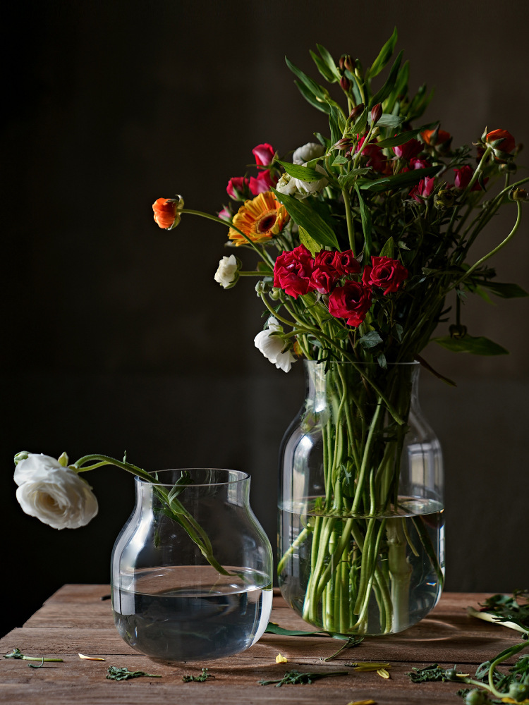 【彤昇源】北欧ins透明玻璃花瓶客厅现代简约干花插花器餐桌摆件