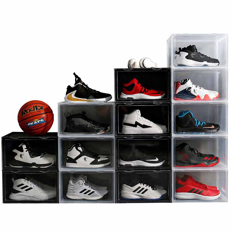 Dustproof Tide Shoe Cabinet Transparent Shoe Box Sneakers Storage Box Basketball Shoe Box Cabinet Sneakers Collection Display Cabinet Shoe Box