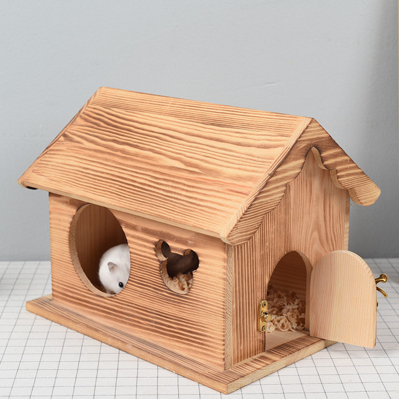 仓鼠木屋龙猫兔子松鼠磨牙豪华木制房宠物保暖降暑繁育房可定制